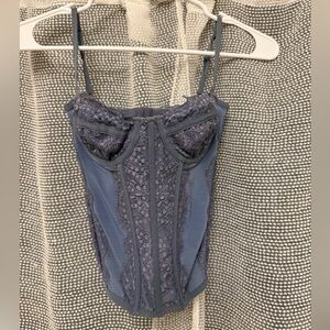 Lace Bustier Top in Blue
